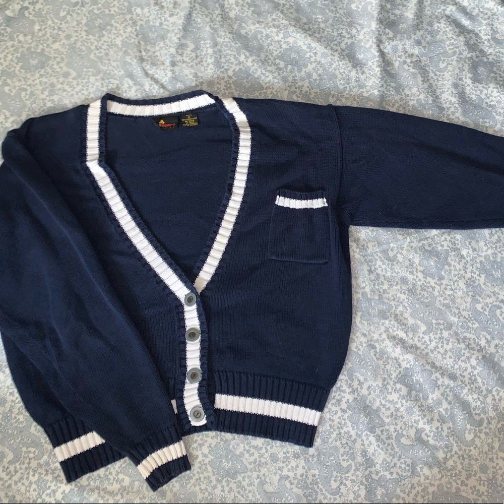 Lizsport Petite Sz S  100% blue cotton sweater